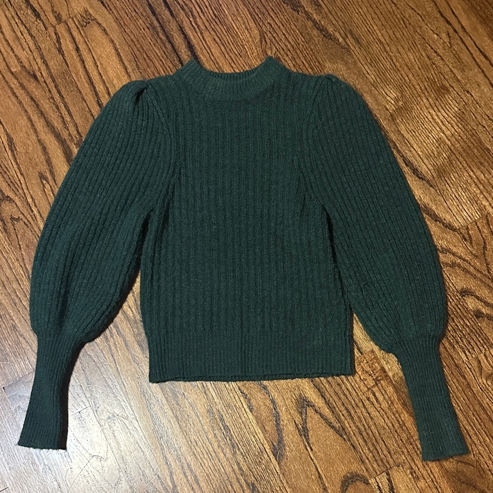 Leith Dark Green Ribbed Sweater